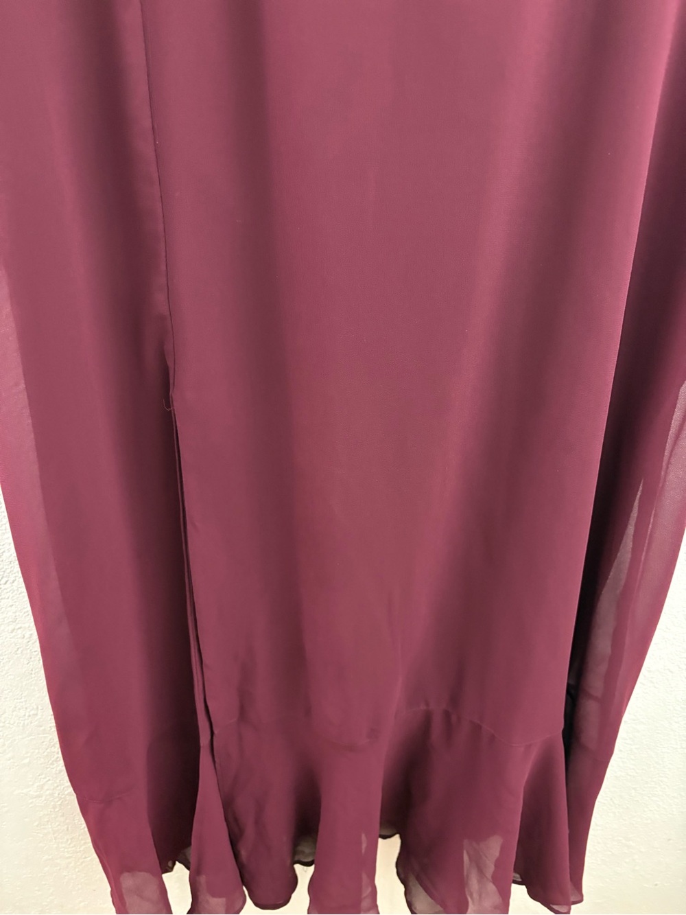 Show me your mumu Square Neck Ruffle Split Midi wine Formal Dress size XXL - Picture 4 of 8